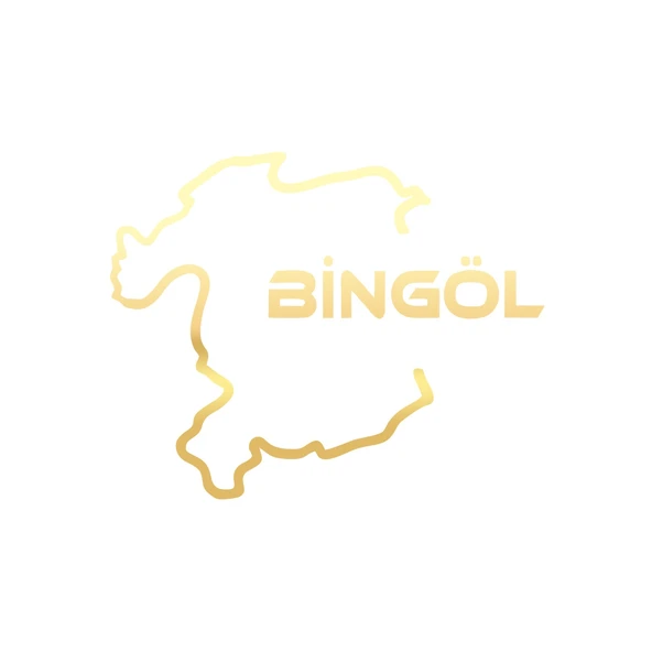 Bingöl Harita Araba Sticker 17x17 Cm Gold ürün görseli 1