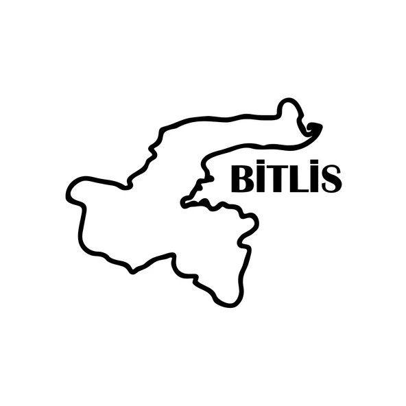 Bitlis Harita Araba Sticker 17x17 Cm Siyah ürün görseli 1