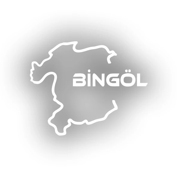 Bingöl Harita Araba Sticker 17x17 Cm Beyaz ürün görseli 1