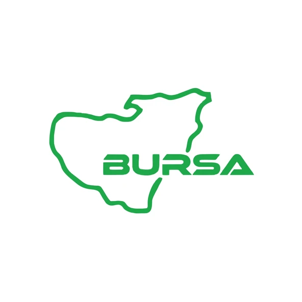 Bursa Harita Araba Sticker 17x17 Cm Yeşil ürün görseli 1