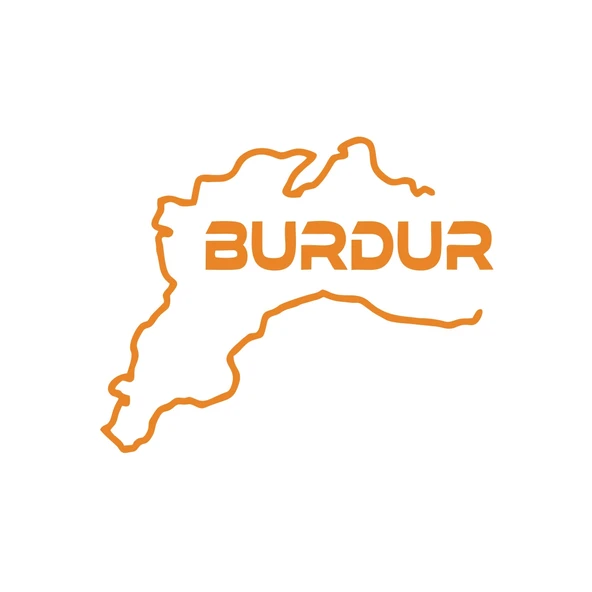 Burdur Harita Araba Sticker 17x17 Cm Turuncu ürün görseli 1