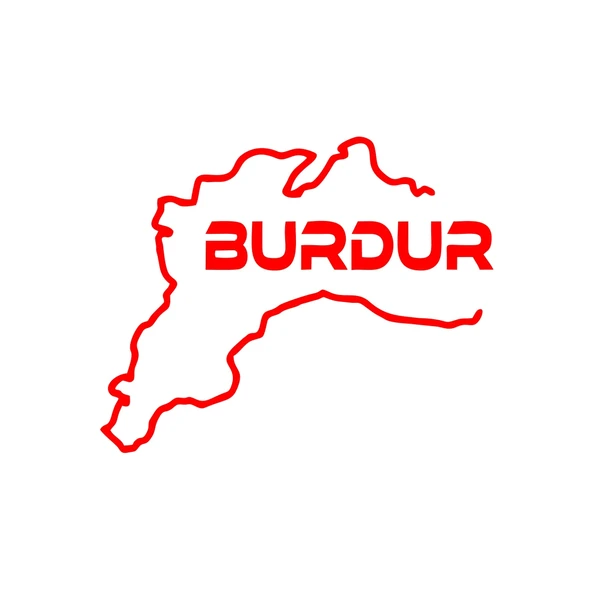 Burdur Harita Araba Sticker 17x17 Cm Kırmızı ürün görseli 1
