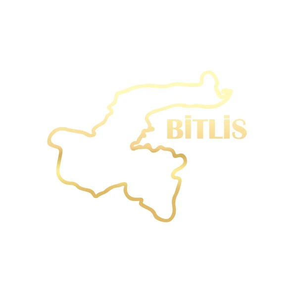 Bitlis Harita Araba Sticker 17x17 Cm Gold ürün görseli 1