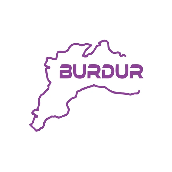 Burdur Harita Araba Sticker 17x17 Cm Mor ürün görseli 1