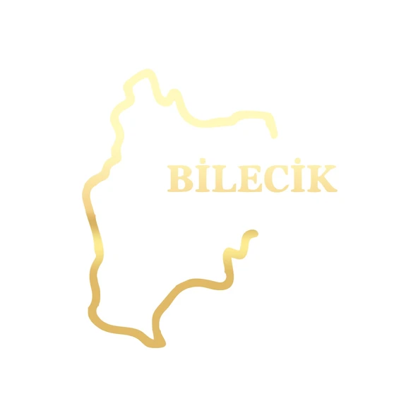 Bilecik Harita Araba Sticker 17x17 Cm Gold ürün görseli 1