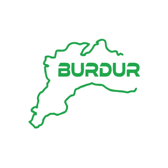 Burdur Harita Araba Sticker 17x17 Cm Yeşil ürün görseli 1
