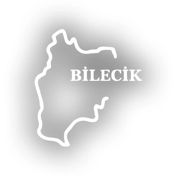 Bilecik Harita Araba Sticker 17x17 Cm Beyaz ürün görseli 1