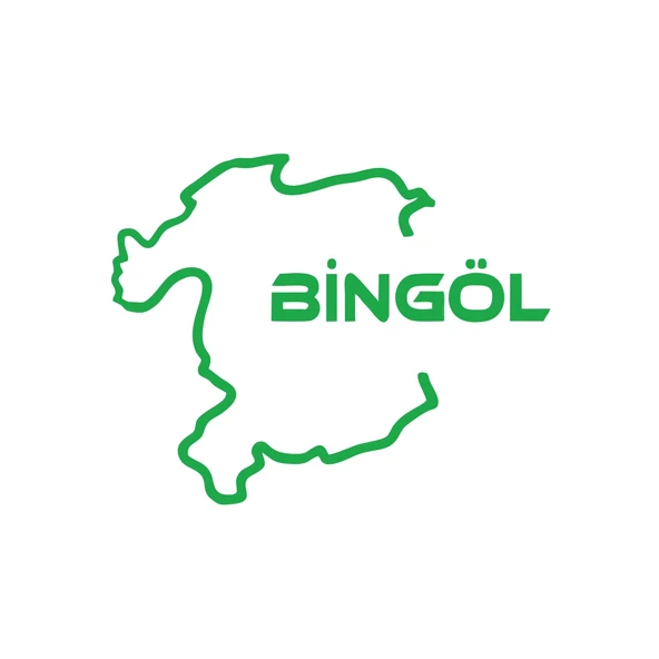 Bingöl Harita Araba Sticker 17x17 Cm Yeşil ürün görseli 1