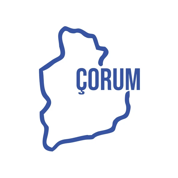 Çorum Harita Araba Sticker 17x17 Cm Mavi ürün görseli 1
