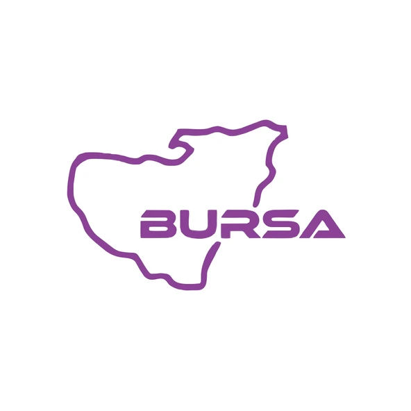 Bursa Harita Araba Sticker 17x17 Cm Mor ürün görseli 1