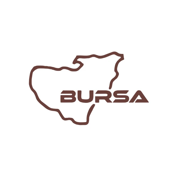 Bursa Harita Araba Sticker 17x17 Cm Kahverengi ürün görseli 1