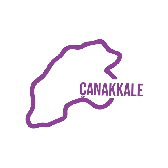 Çanakkale Harita Araba Sticker 17x17 Cm Mor ürün görseli 1