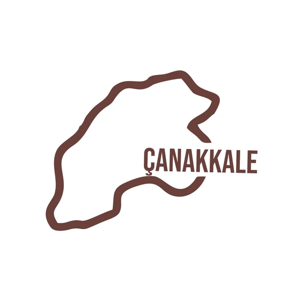 Çanakkale Harita Araba Sticker 17x17 Cm Kahverengi ürün görseli 1