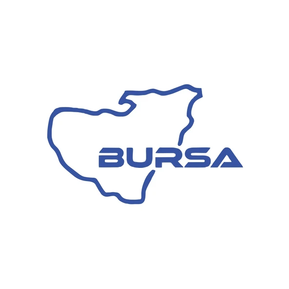 Bursa Harita Araba Sticker 17x17 Cm Mavi ürün görseli 1