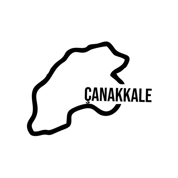 Çanakkale Harita Araba Sticker 17x17 Cm Siyah ürün görseli 1