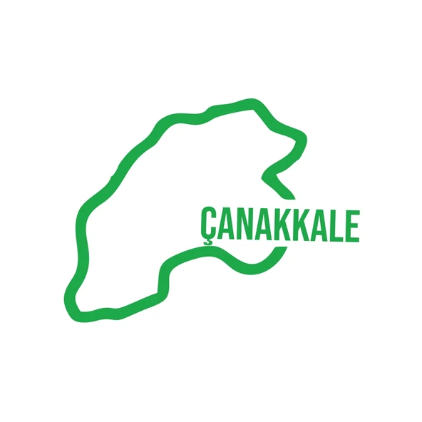 Çanakkale Harita Araba Sticker 17x17 Cm Yeşil ürün görseli 1