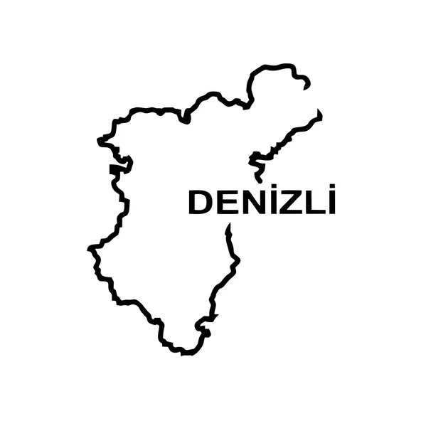 Denizli Harita Araba Sticker 17x17 Cm Siyah ürün görseli 1