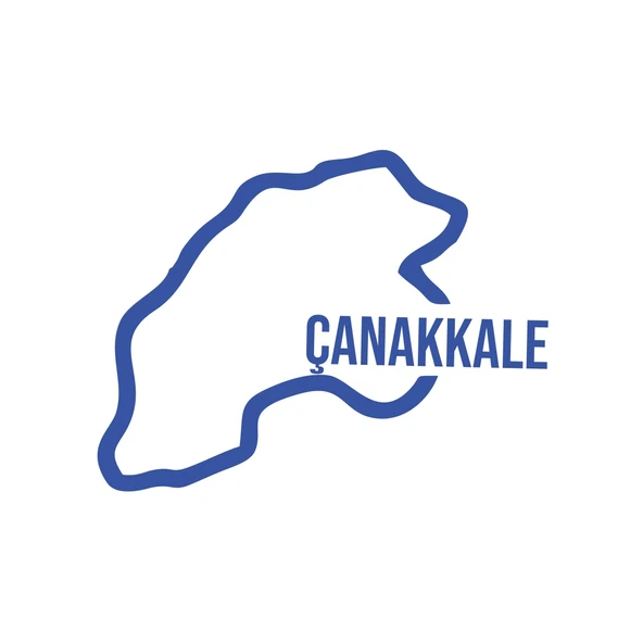 Çanakkale Harita Araba Sticker 17x17 Cm Mavi ürün görseli 1