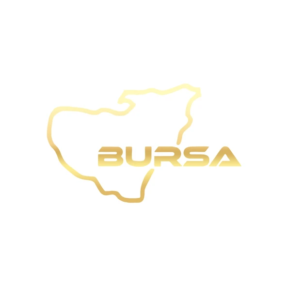 Bursa Harita Araba Sticker 17x17 Cm Gold ürün görseli 1