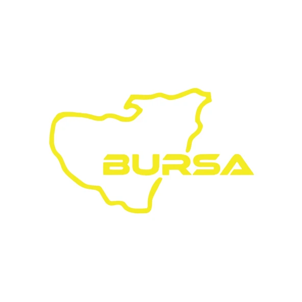 Bursa Harita Araba Sticker 17x17 Cm Sarı ürün görseli 1