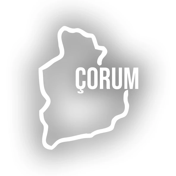 Çorum Harita Araba Sticker 17x17 Cm Beyaz ürün görseli 1