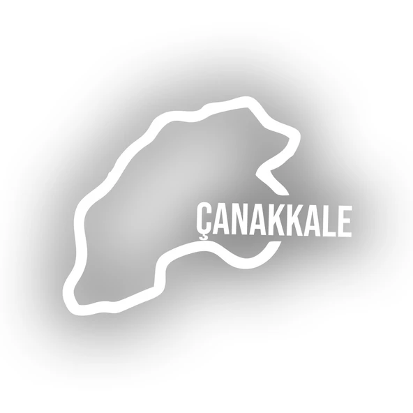 Çanakkale Harita Araba Sticker 17x17 Cm Beyaz ürün görseli 1