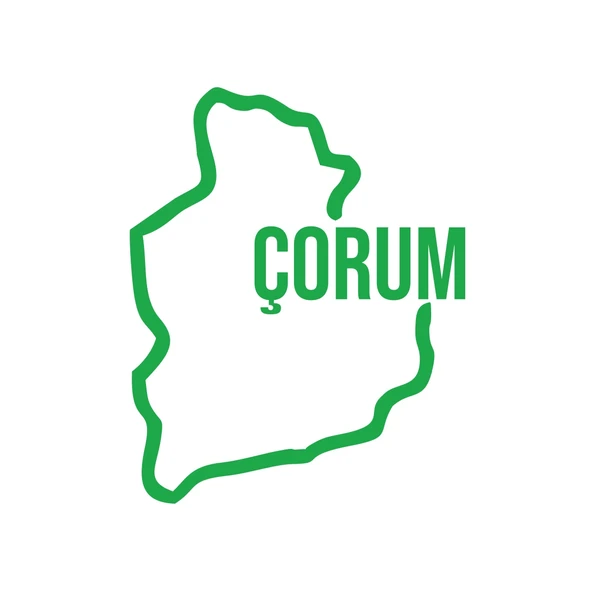 Çorum Harita Araba Sticker 17x17 Cm Yeşil ürün görseli 1