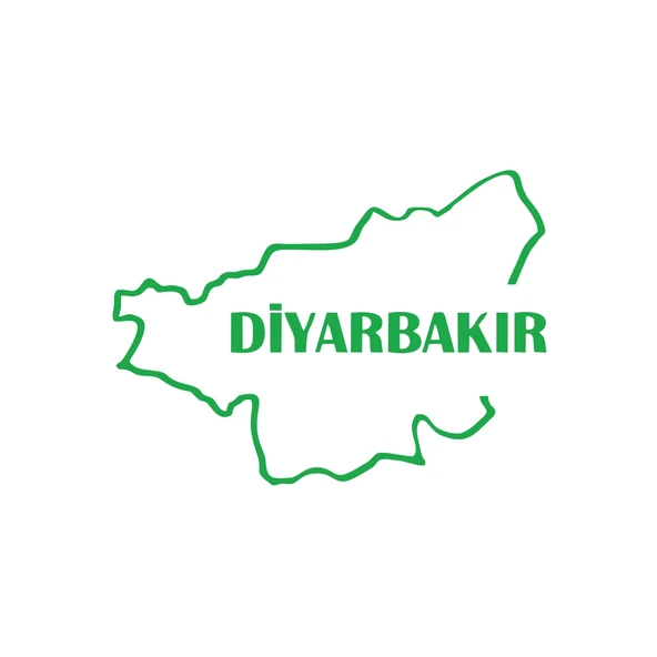 Diyarbakır Harita Araba Sticker 17x17 Cm Yeşil ürün görseli 1