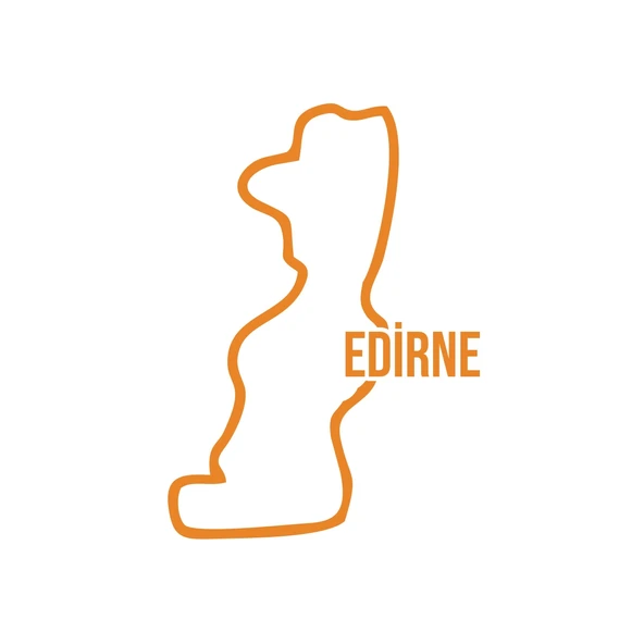 Edirne Harita Araba Sticker 17x17 Cm Turuncu ürün görseli 1