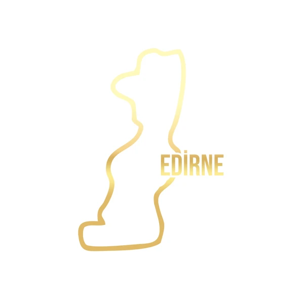 Edirne Harita Araba Sticker 17x17 Cm Gold ürün görseli 1