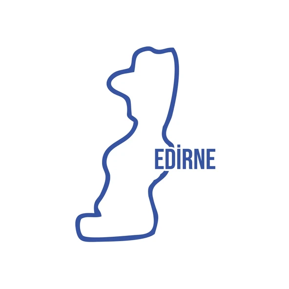 Edirne Harita Araba Sticker 17x17 Cm Mavi ürün görseli 1