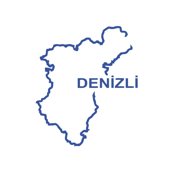 Denizli Harita Araba Sticker 17x17 Cm Mavi ürün görseli 1