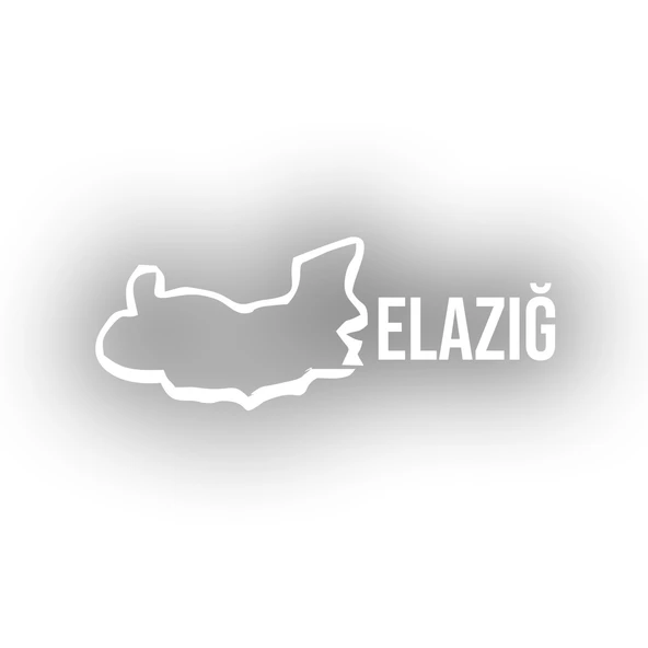 Elazığ Harita Araba Sticker 17x17 Cm Beyaz ürün görseli 1