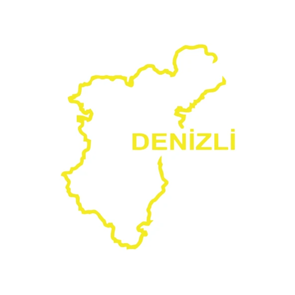 Denizli Harita Araba Sticker 17x17 Cm Sarı ürün görseli 1