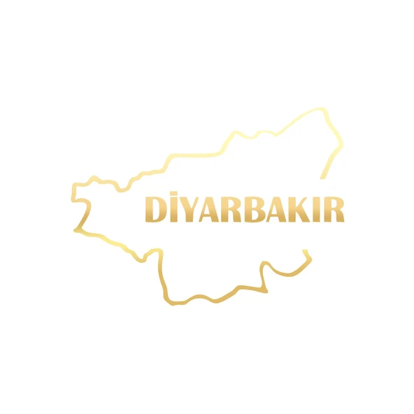 Diyarbakır Harita Araba Sticker 17x17 Cm Gold ürün görseli 1