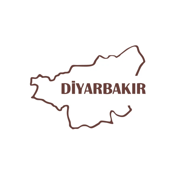 Diyarbakır Harita Araba Sticker 17x17 Cm Kahverengi ürün görseli 1