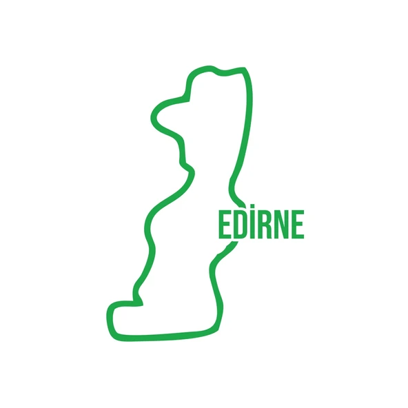 Edirne Harita Araba Sticker 17x17 Cm Yeşil ürün görseli 1