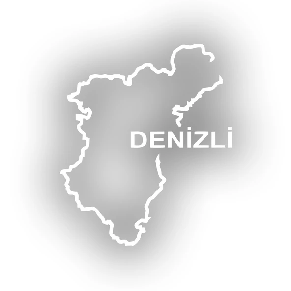 Denizli Harita Araba Sticker 17x17 Cm Beyaz ürün görseli 1