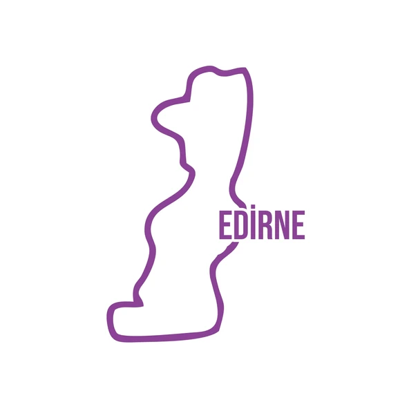 Edirne Harita Araba Sticker 17x17 Cm Mor ürün görseli 1