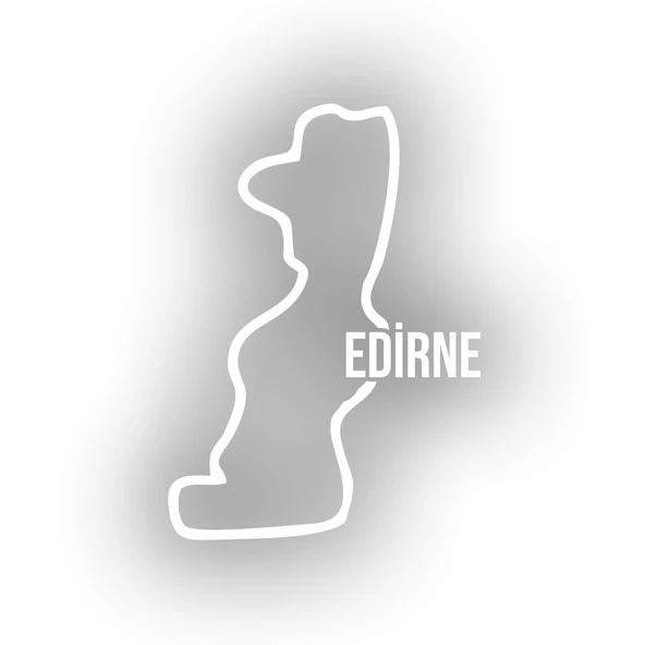 Edirne Harita Araba Sticker 17x17 Cm Beyaz ürün görseli 1