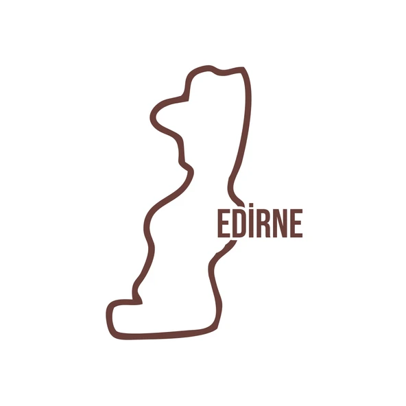Edirne Harita Araba Sticker 17x17 Cm Kahverengi ürün görseli 1