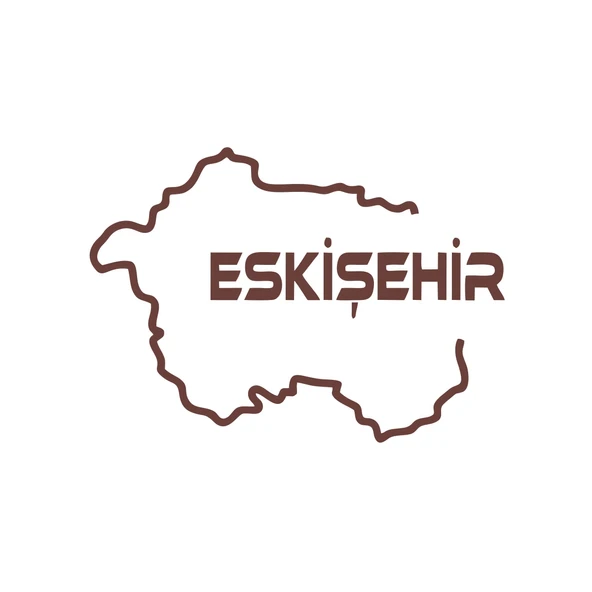 Eskişehir Harita Araba Sticker 17x17 Cm Kahverengi ürün görseli 1