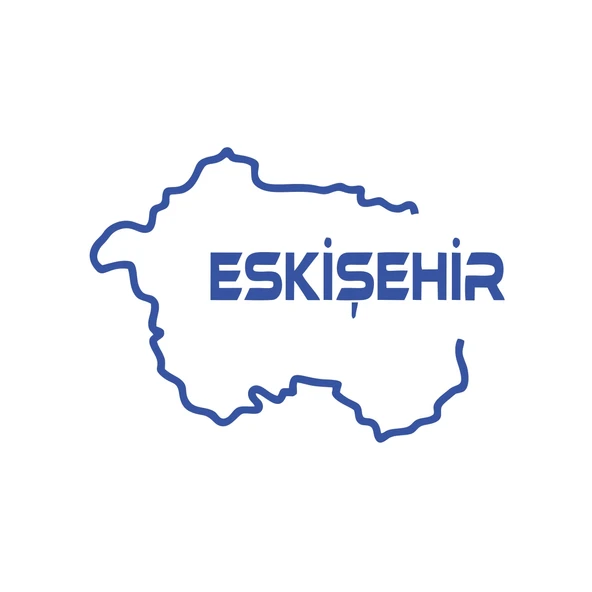 Eskişehir Harita Araba Sticker 17x17 Cm Mavi ürün görseli 1