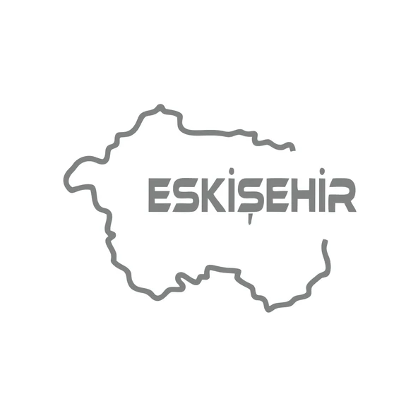 Eskişehir Harita Araba Sticker 17x17 Cm Gri ürün görseli 1