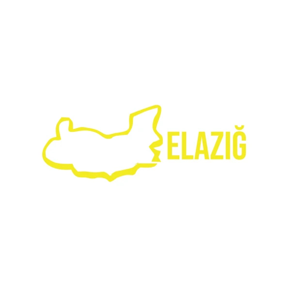 Elazığ Harita Araba Sticker 17x17 Cm Sarı ürün görseli 1
