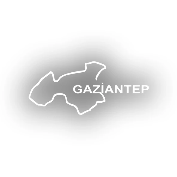 Gaziantep Harita Araba Sticker 17x17 Cm Beyaz ürün görseli 1