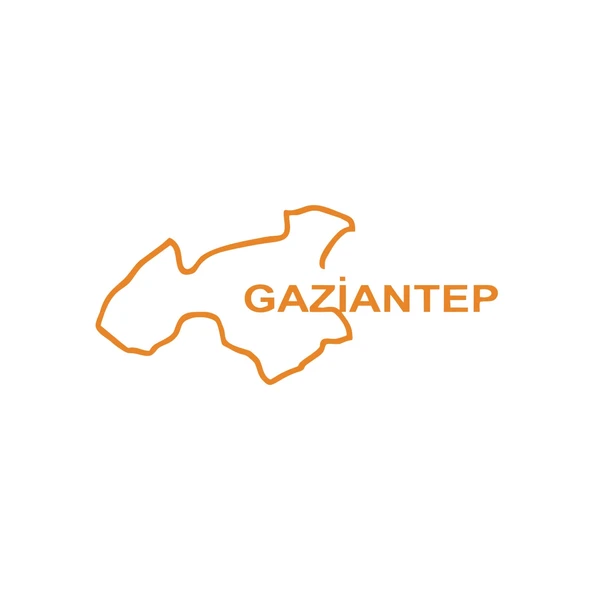 Gaziantep Harita Araba Sticker 17x17 Cm Turuncu ürün görseli 1