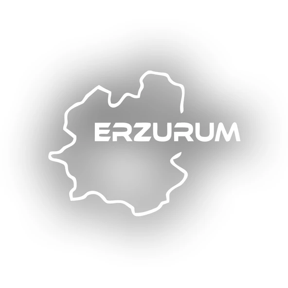 Erzurum Harita Araba Sticker 17x17 Cm Beyaz ürün görseli 1