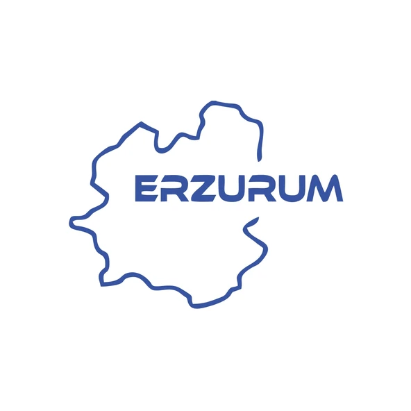 Erzurum Harita Araba Sticker 17x17 Cm Mavi ürün görseli 1