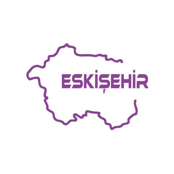 Eskişehir Harita Araba Sticker 17x17 Cm Mor ürün görseli 1
